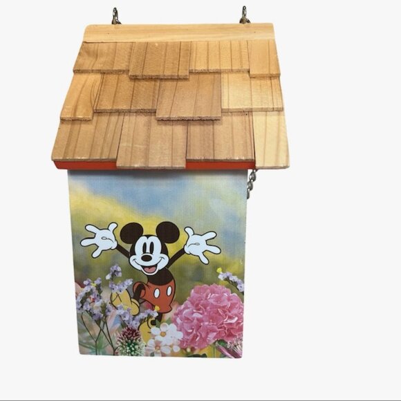 Disney Mickey Mouse Orange Blue Wooden Birdhouse - Viral Tiktok - 9-1/4" Tall - Picture 14 of 15